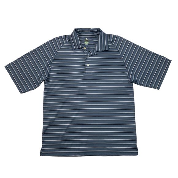 Bolle Polo Shirt Mens S Small Blue Striped Short Sleeve Active Performance Golf - Picture 1 of 10
